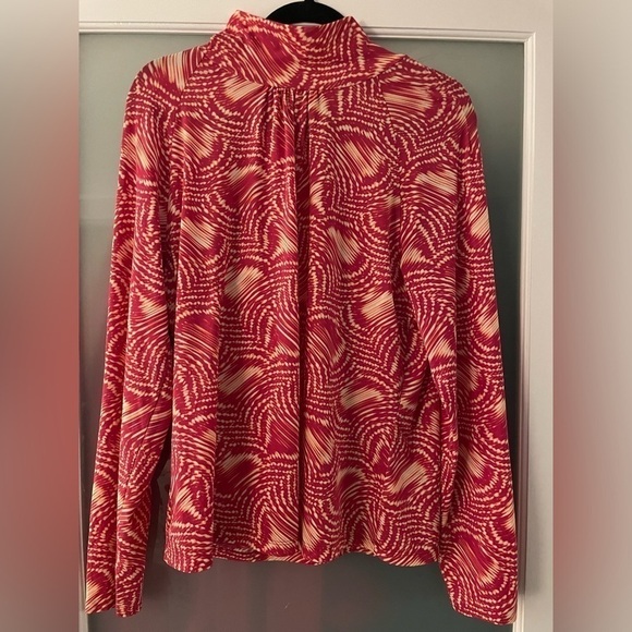St. John Sport Abstract Long Sleeve Mock-neck Top - Picture 1 of 9